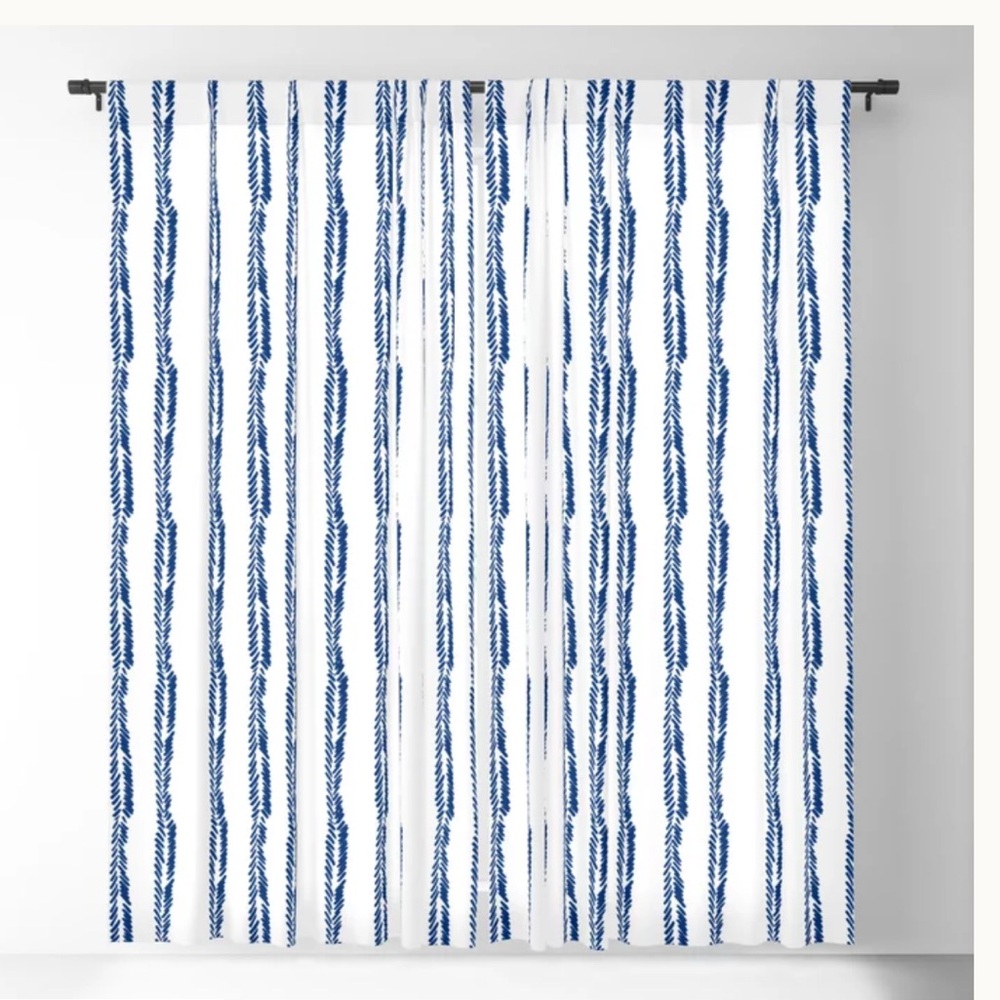 Nautical Herringbone Blackout Curtains - NWT